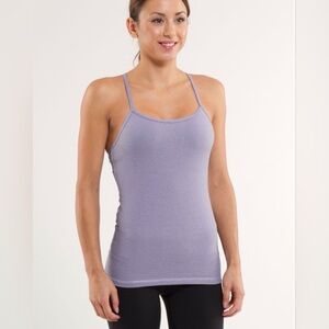Lululemon Power Y Tank
Lilac Heathered Coal Wee Stripe